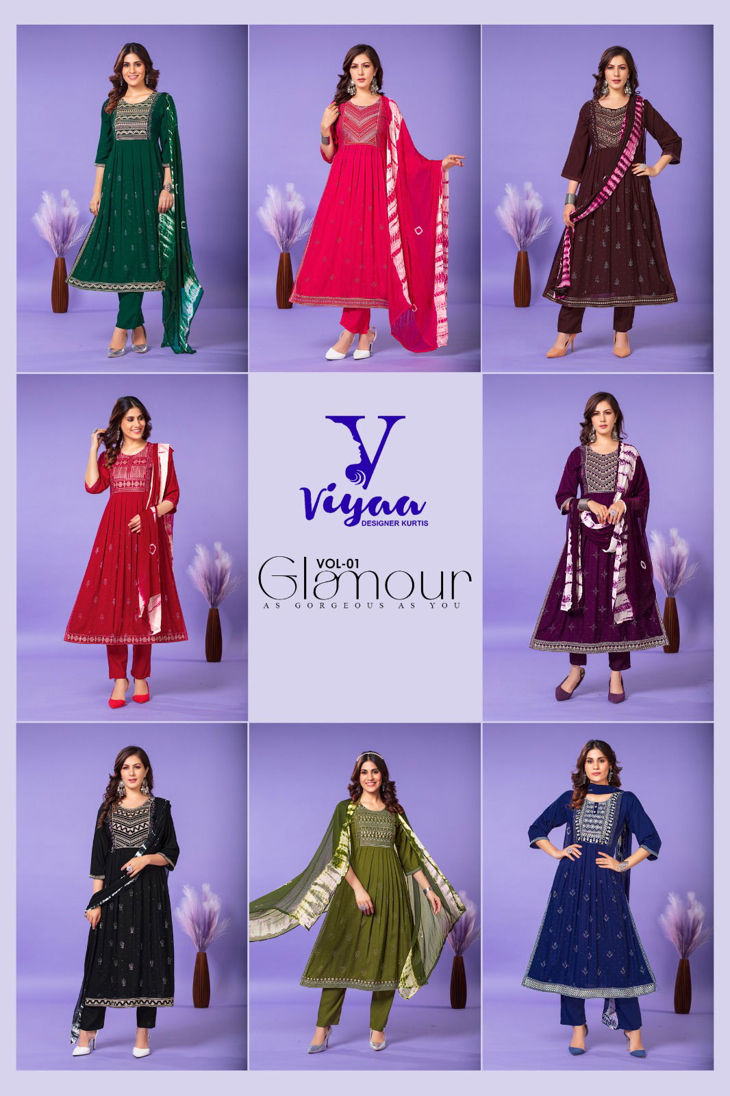 Glamour V1 By Viyaa Designer Readymade Suits Catalog